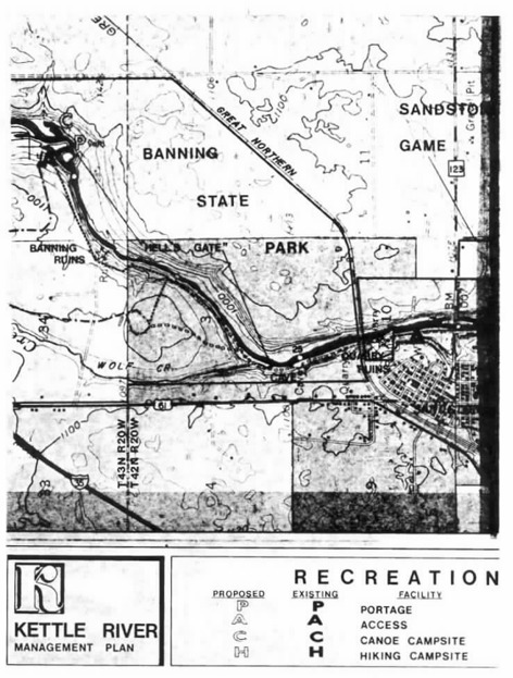 2 pages - Insert of Kettle River Recreation Management map, plate 5 here