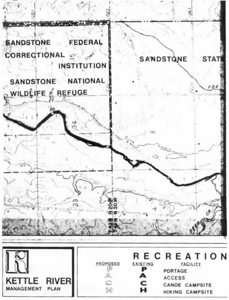 2 pages - Insert of Kettle River Recreation Management map, plate 6 here