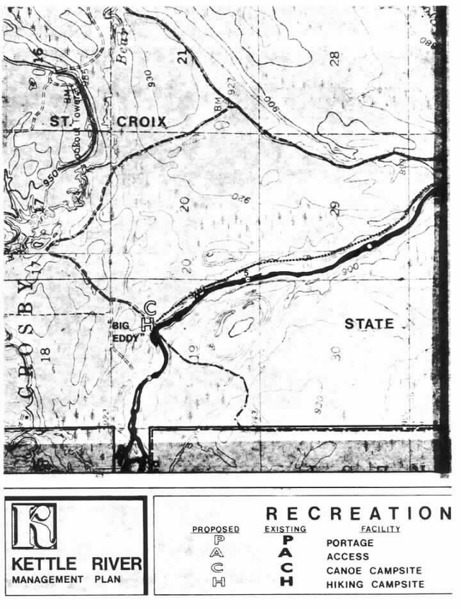 2 pages - Insert of Kettle River Recreation Management map, plate 8 here