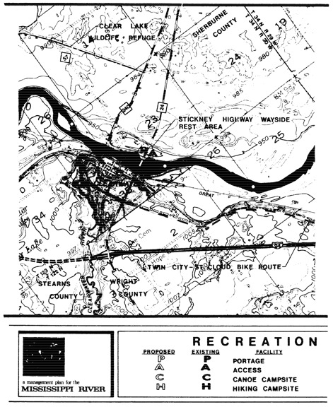 2 pages - Insert Mississippi River Recreation Management map, plate 3 here