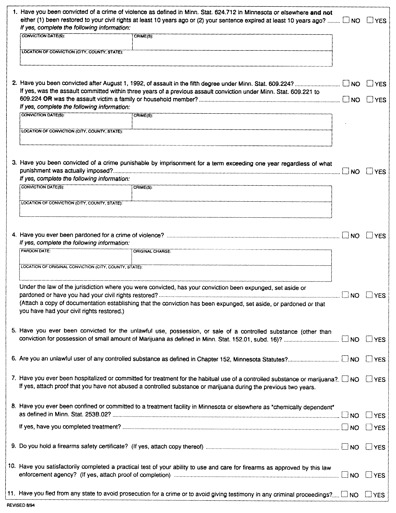 1 Page - Insert Minn. Uniform Handgun Applic/Receipt Carry Permit side B here. 